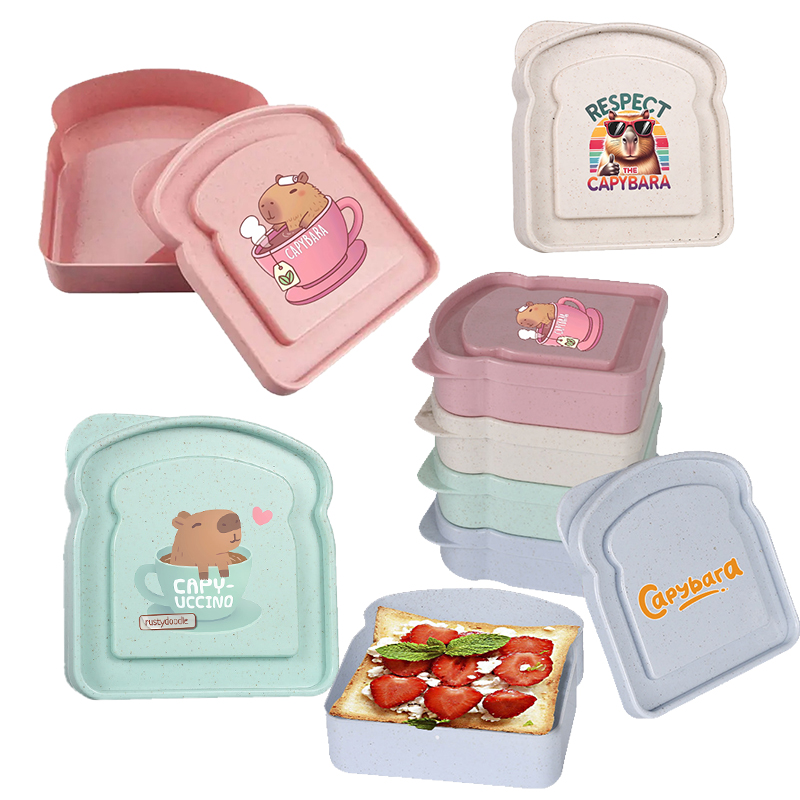 Food Storage Plastic Container - Kotak Penyimpanan Makanan Sandwich Capybara, Wadah
