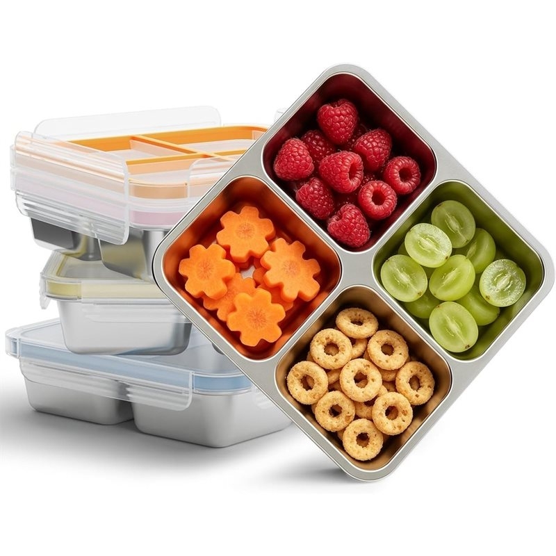 Food Storage Box Stainless Steel - GIGI 4Pack Wadah Makanan Ringan Stainless