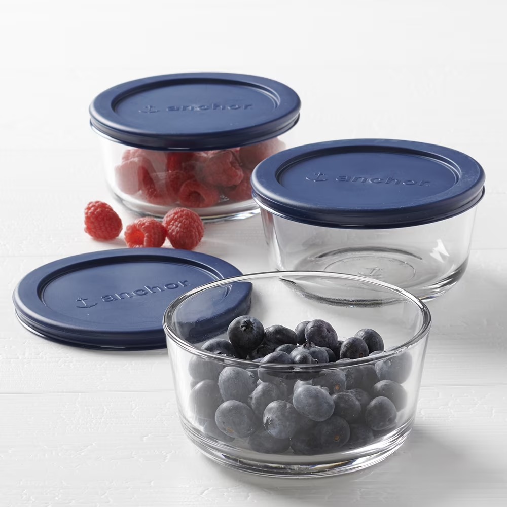 Food Storage Glass Container Set - Wadah Penyimpanan Makanan Kaca Anchor Hocking