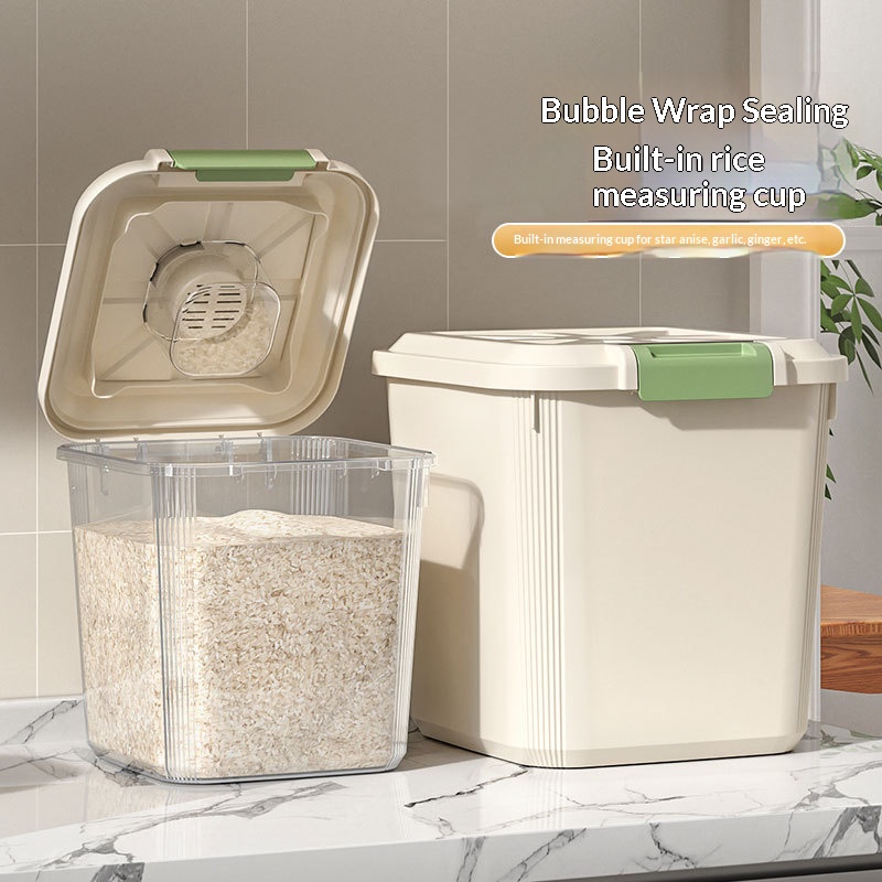 Food Storage On Wheels - 1 Buah Dispenser Beras Transparan Food-Grade