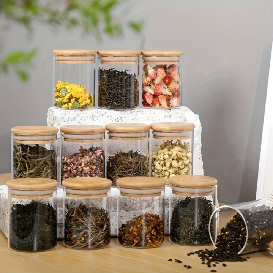 Food Storage Glass Container Set - Toples penyimpanan kaca kedap udara, 12