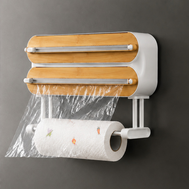 Food Storage Quart - Dispenser Pembungkus Makanan Magnetik, Pemotong Plastik