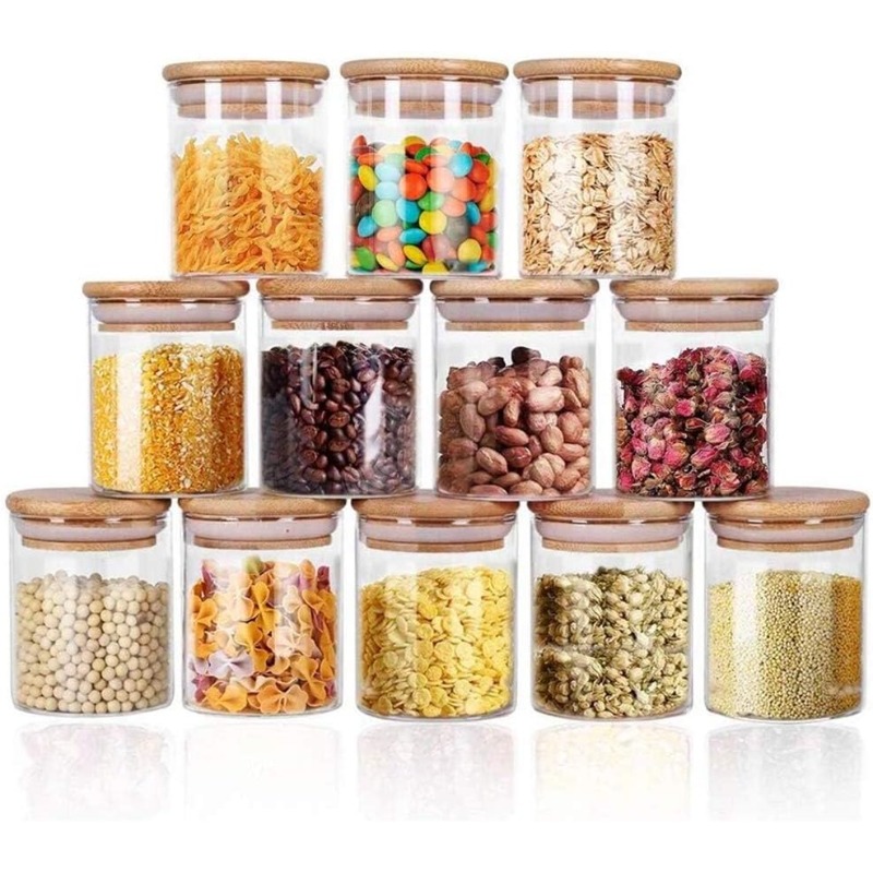 Food Storage Glass Container Set - Set 12 Stoples Kaca dengan Tutup