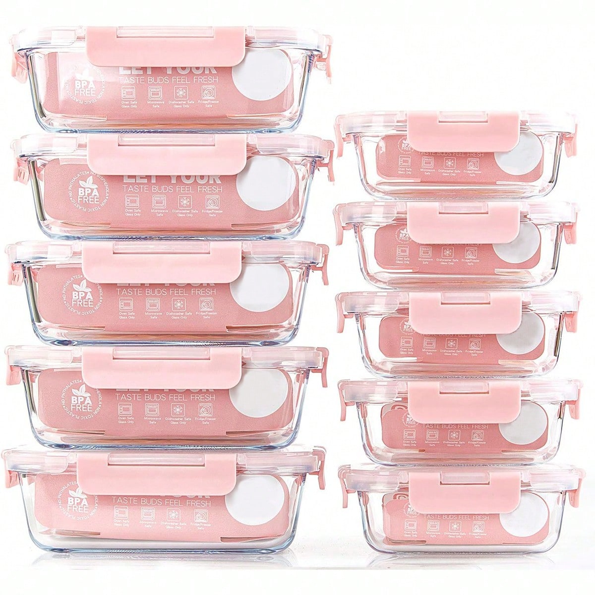 Food Storage Quart - 10 Wadah Makanan Kaca, Wadah Penyimpanan