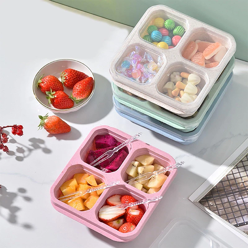 Food Storage Plastic Boxes - Kotak penyimpanan makanan 4 kisi kompartemen