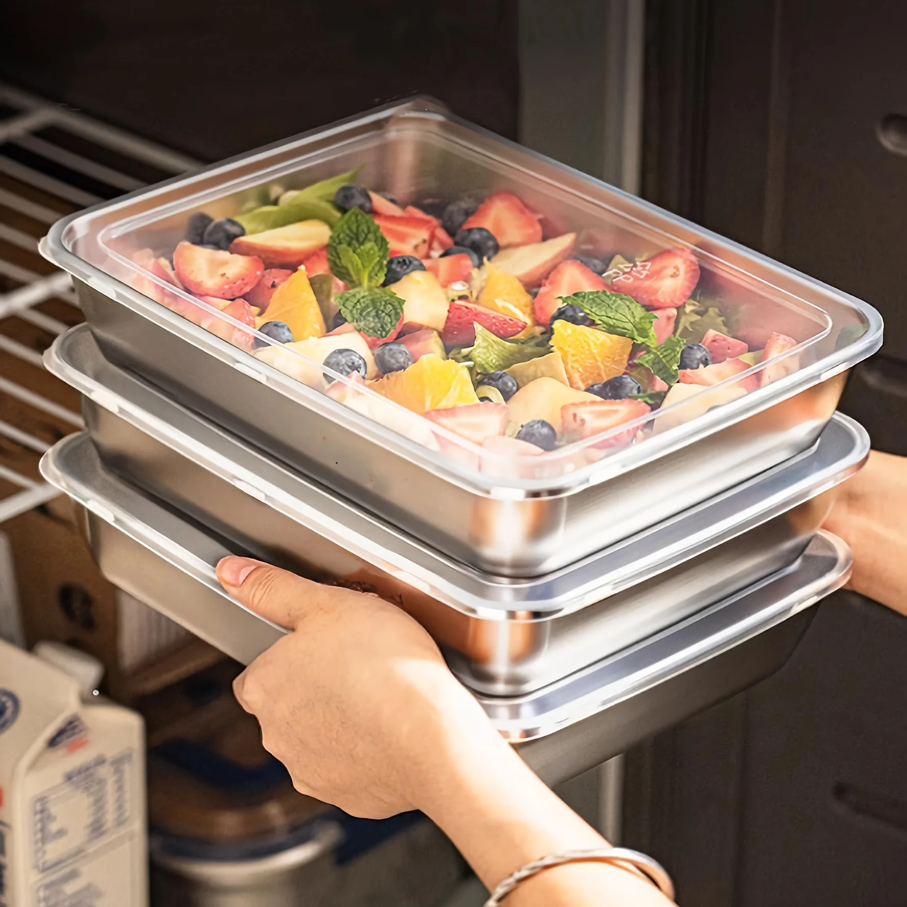 Food Storage Box Stainless Steel - 3pcs Wadah Makanan & Kotak Makan