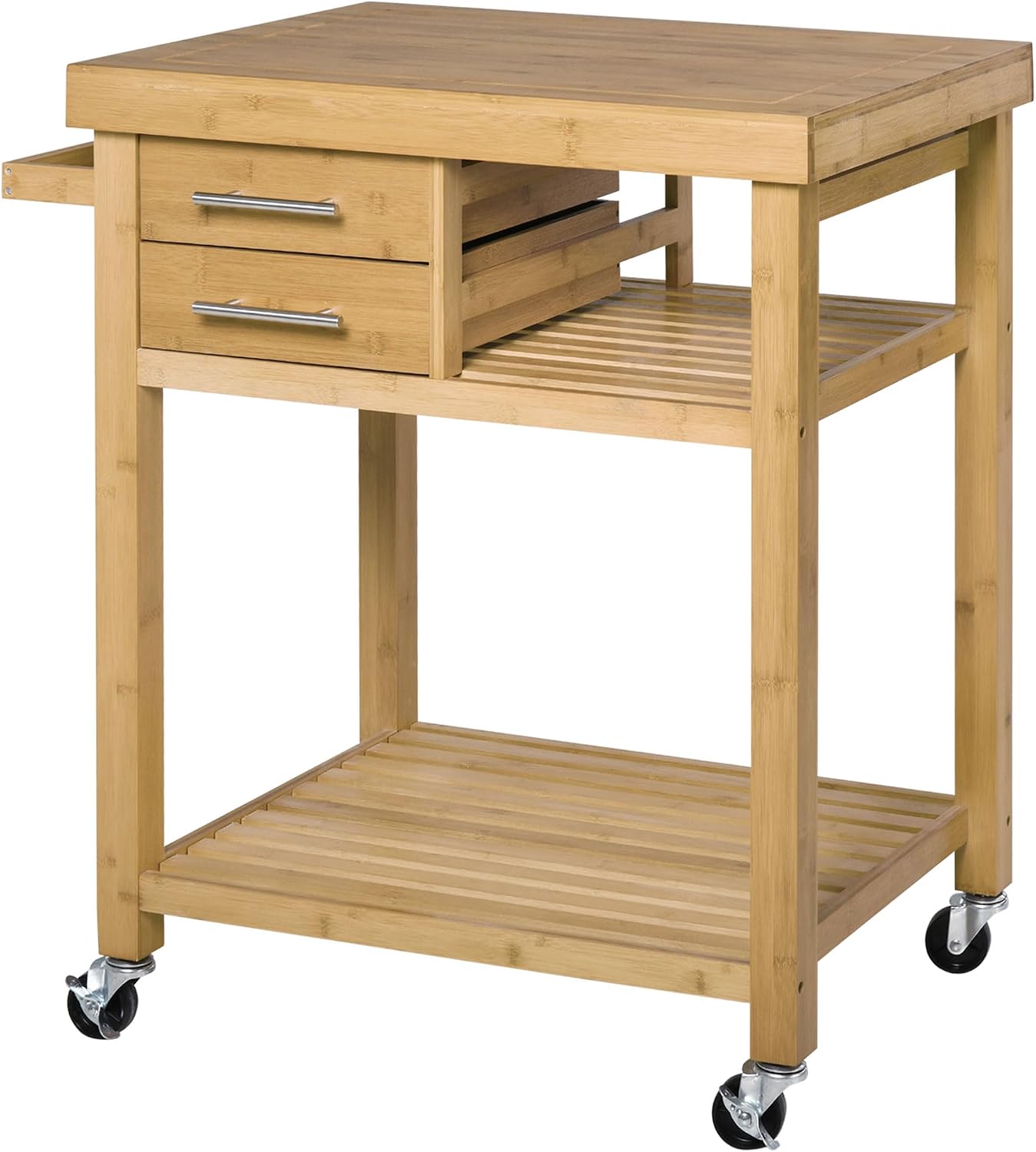 Food Storage On Wheels - Troli Dapur Bambu Beroda Dengan 2