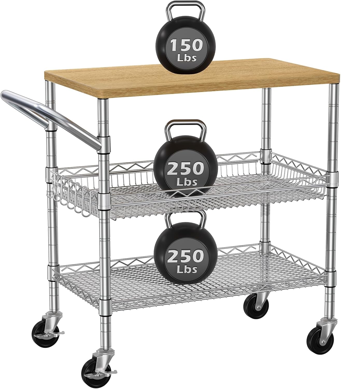 Food Storage On Wheels - Troli Dapur Tiga Tingkat Beroda, Troli