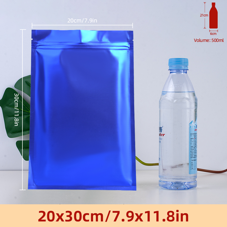 Food Storage And - 100 Buah Kantong Ritsleting Foil Biru
