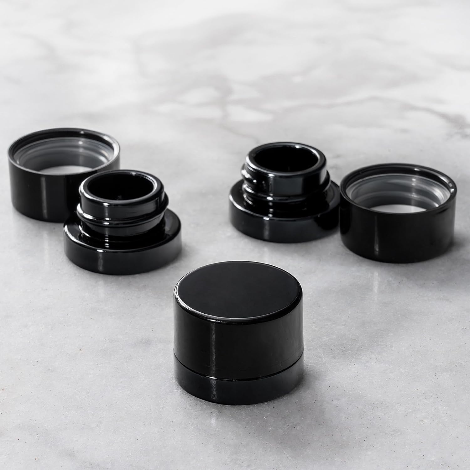 Food Storage Glass Container Set - Botol Kaca Hitam Tebal 5ml dengan
