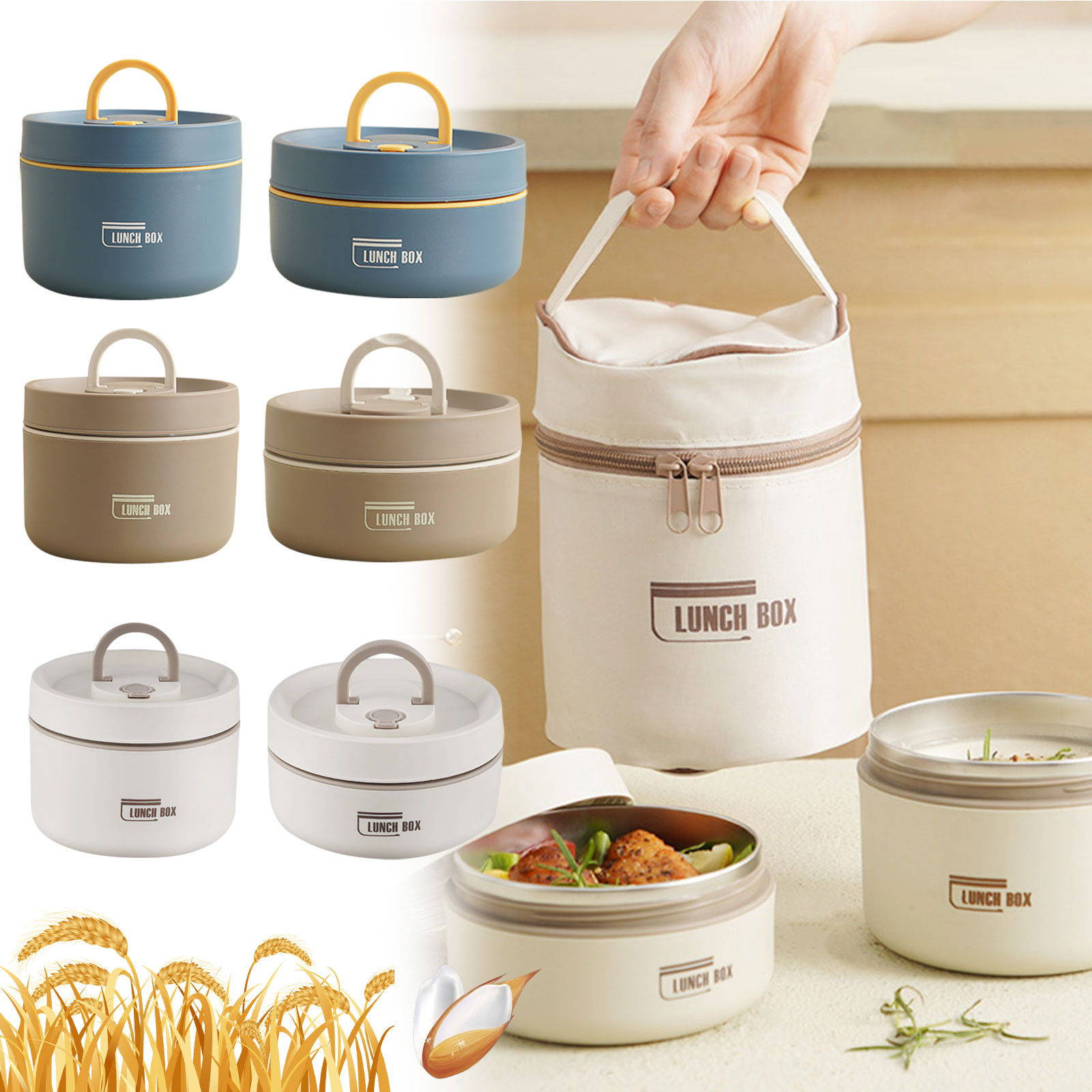 Food Storage Box Stainless Steel - Kotak Makan Siang Termal Stainless Steel,
