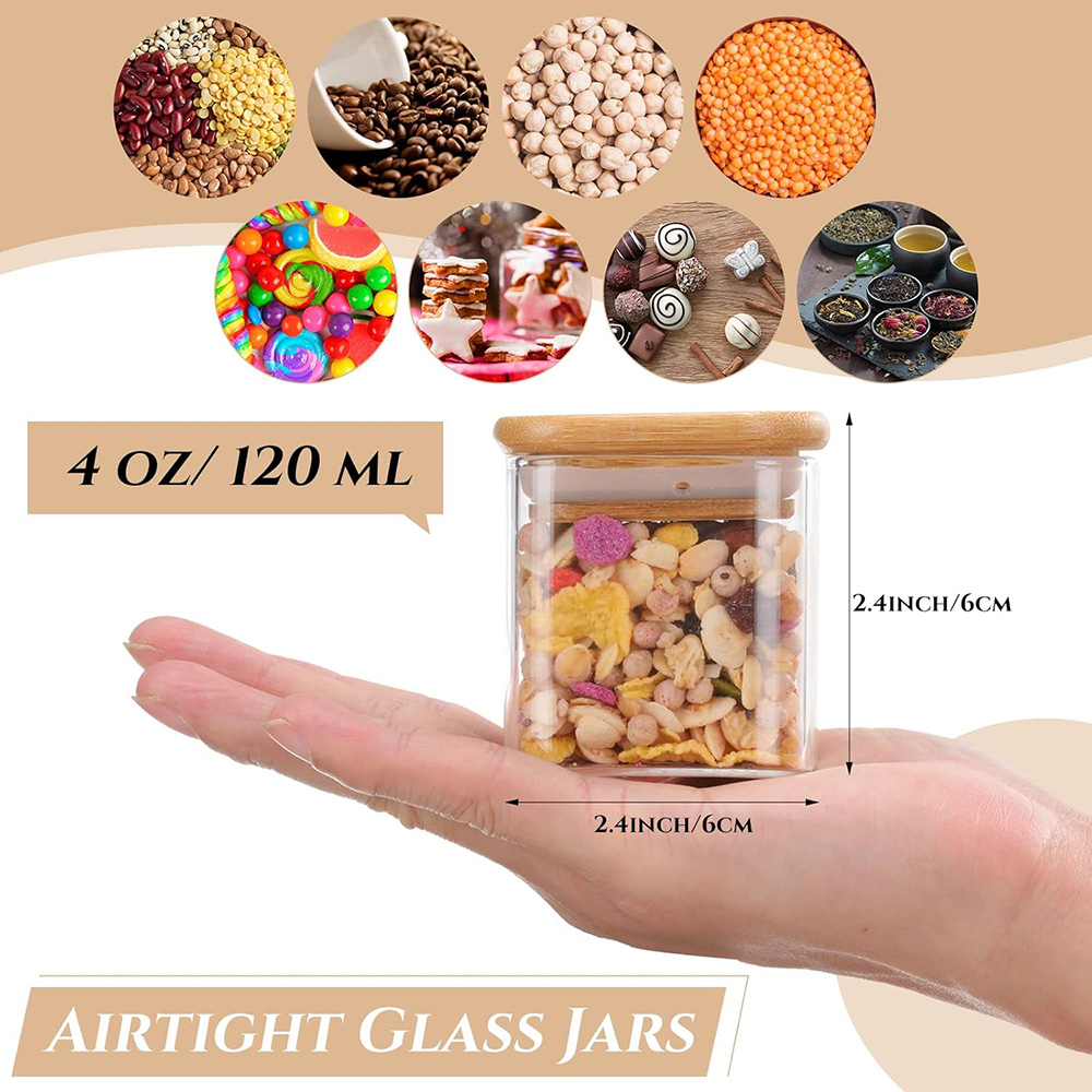 Set stoples kaca 4oz 6 Pak, de - Food Storage Glass Container Set ulasan dan harga