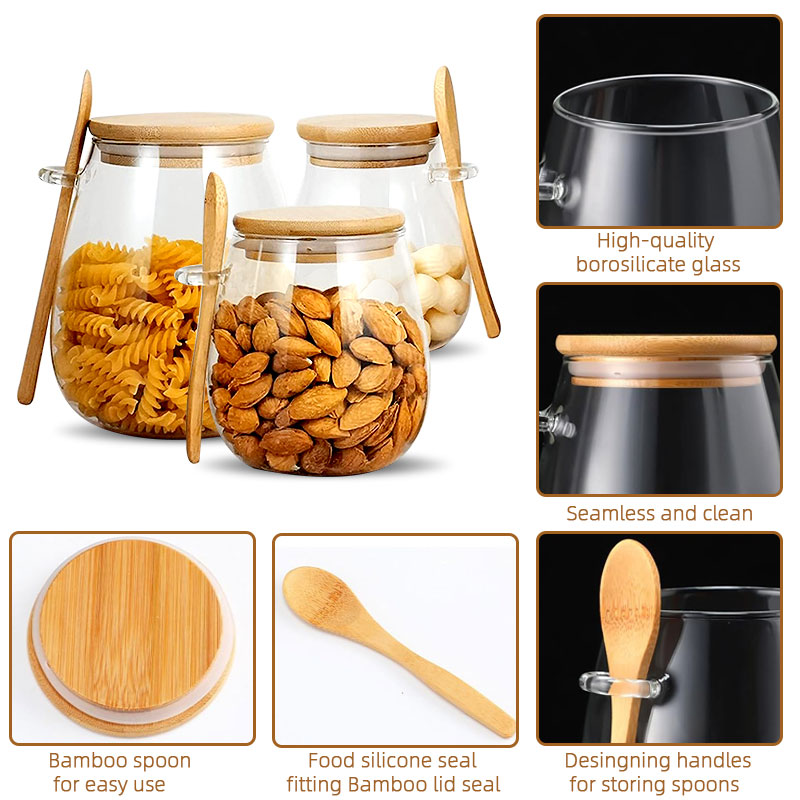 34oz gelas tertutup dengan sen - Food Storage Glass Container Set ulasan dan harga