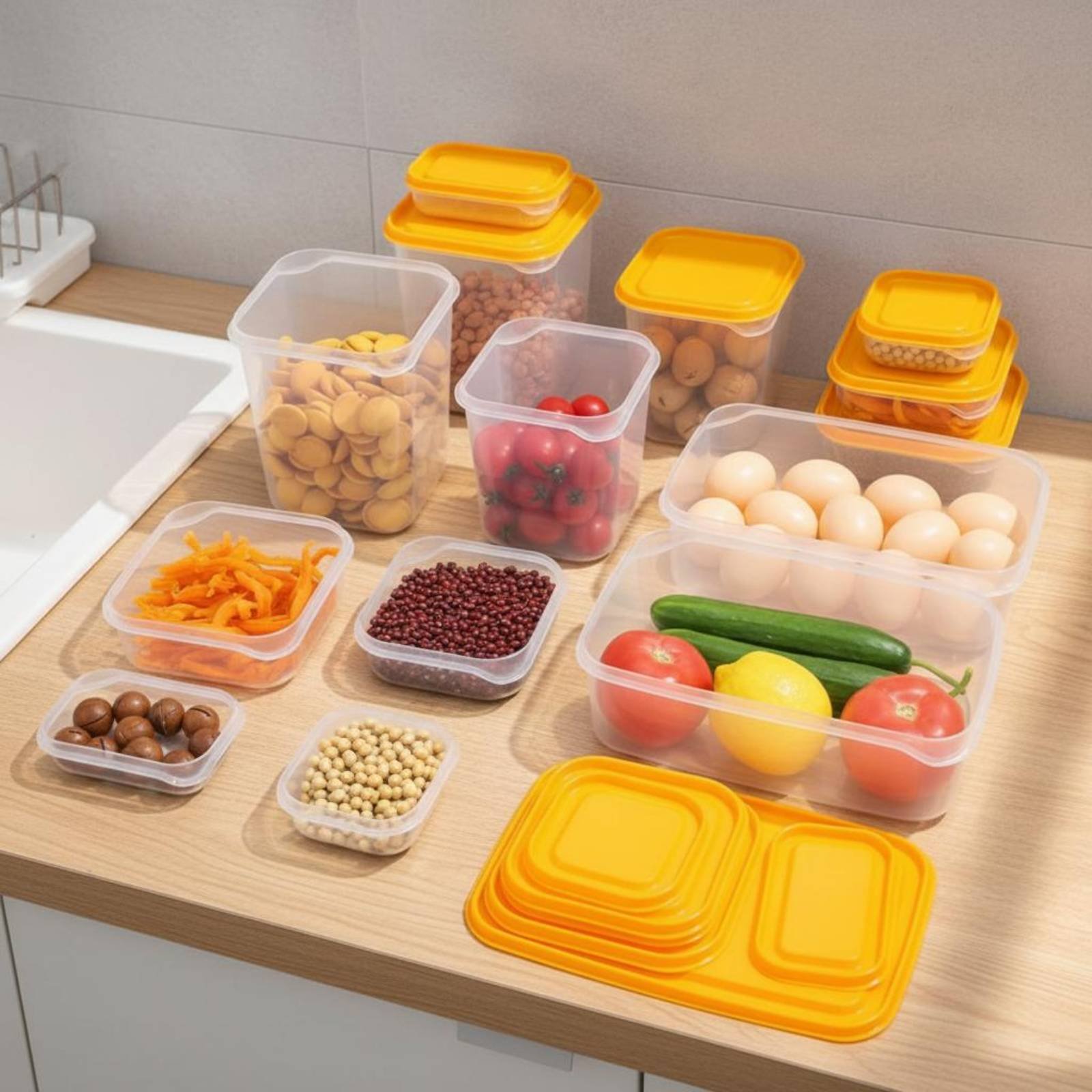 17 Buah Set Kotak Penyimpanan  - Food Storage Plastic Container ulasan dan harga