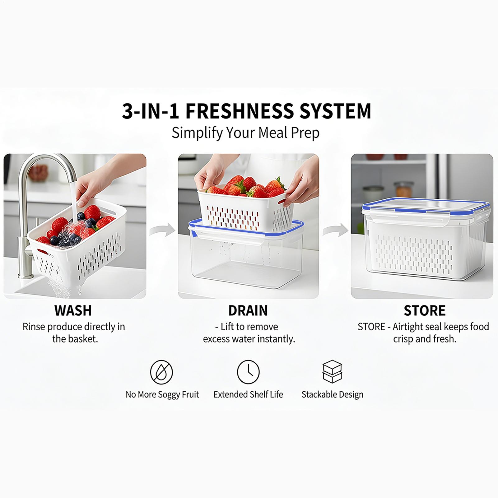 Wadah Penyimpanan Makanan 4 In - Food Storage Plastic Container ulasan dan harga