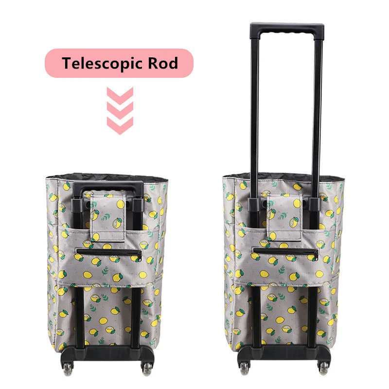 Tas belanja lipat wanita, kera - Food Storage On Wheels ulasan dan harga