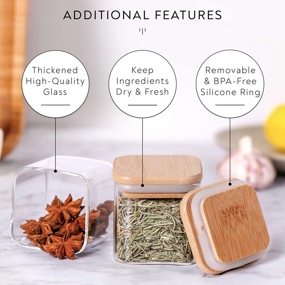 Set toples kaca 5oz dengan lab - Food Storage Glass Container Set ulasan dan harga