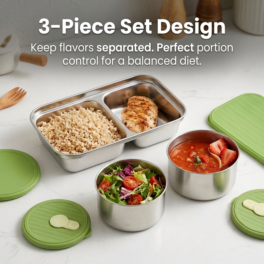 Kotak Bento Baja Tahan Karat 3 - Food Storage 30 Years ulasan dan harga