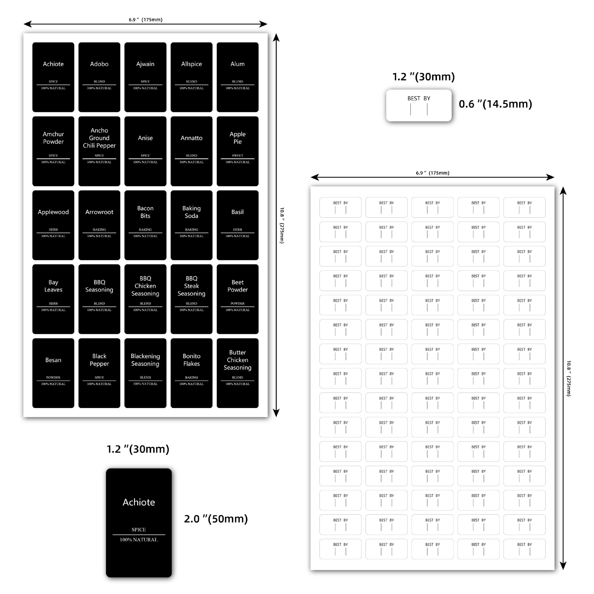 275 buah Label Bumbu Hitam Tah - Food Storage Labels ulasan dan harga