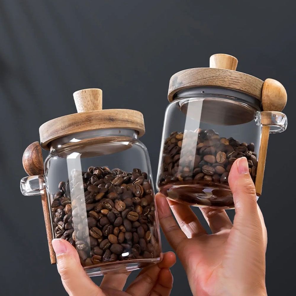 Toples Penyimpanan Biji Kopi T - Food Storage Glass Container Set ulasan dan harga