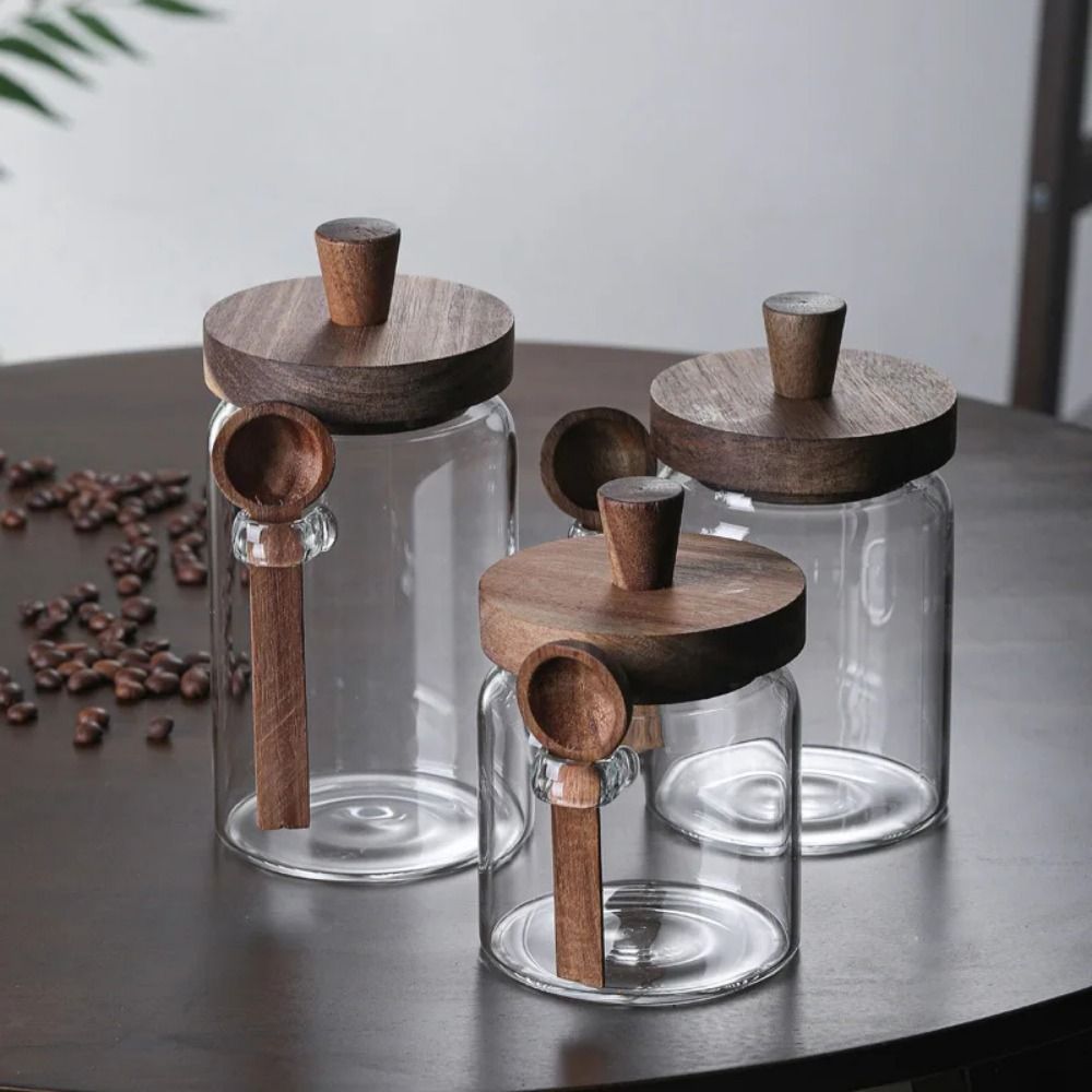Toples Penyimpanan Biji Kopi T - Food Storage Glass Container Set ulasan dan harga