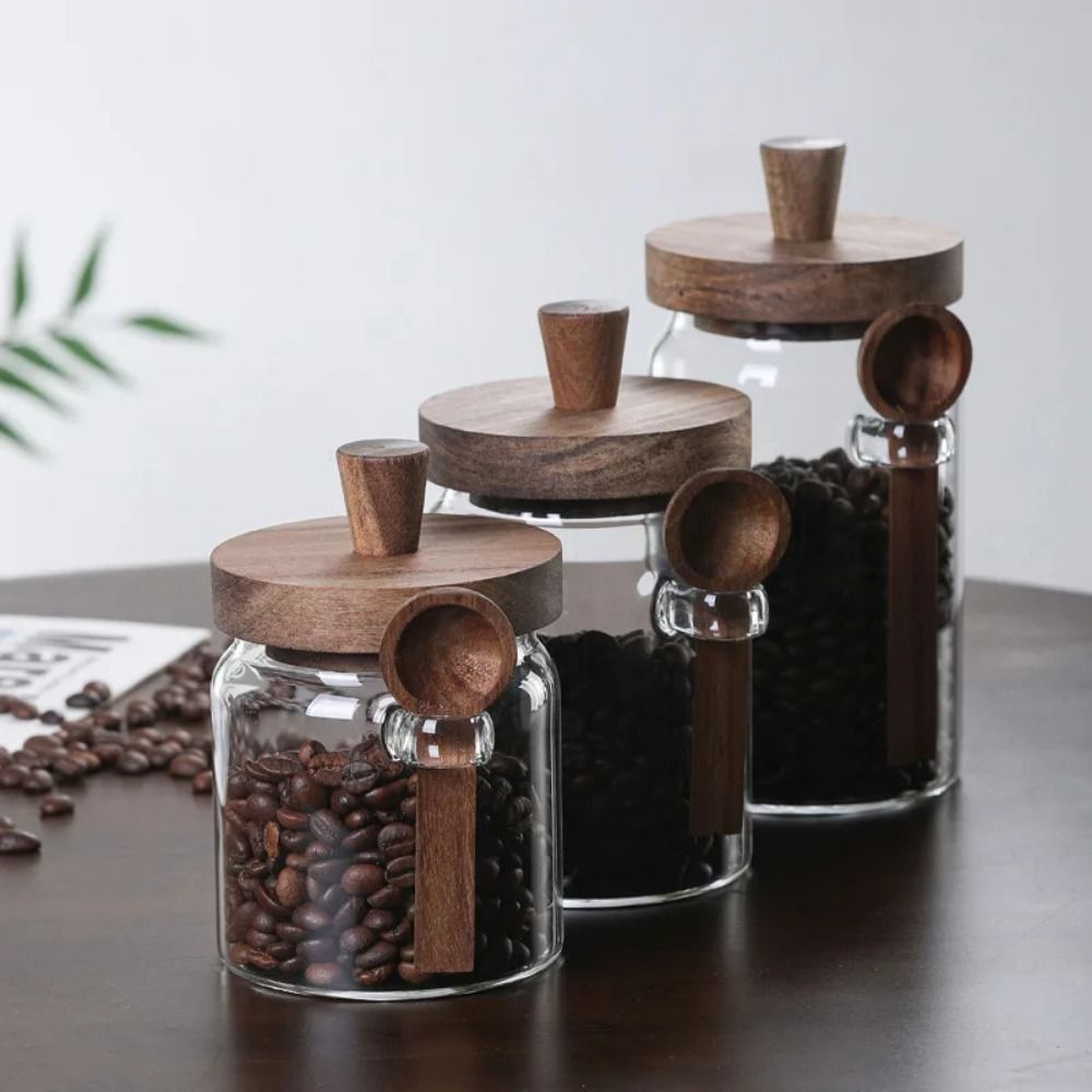 Toples Penyimpanan Biji Kopi T - Food Storage Glass Container Set ulasan dan harga