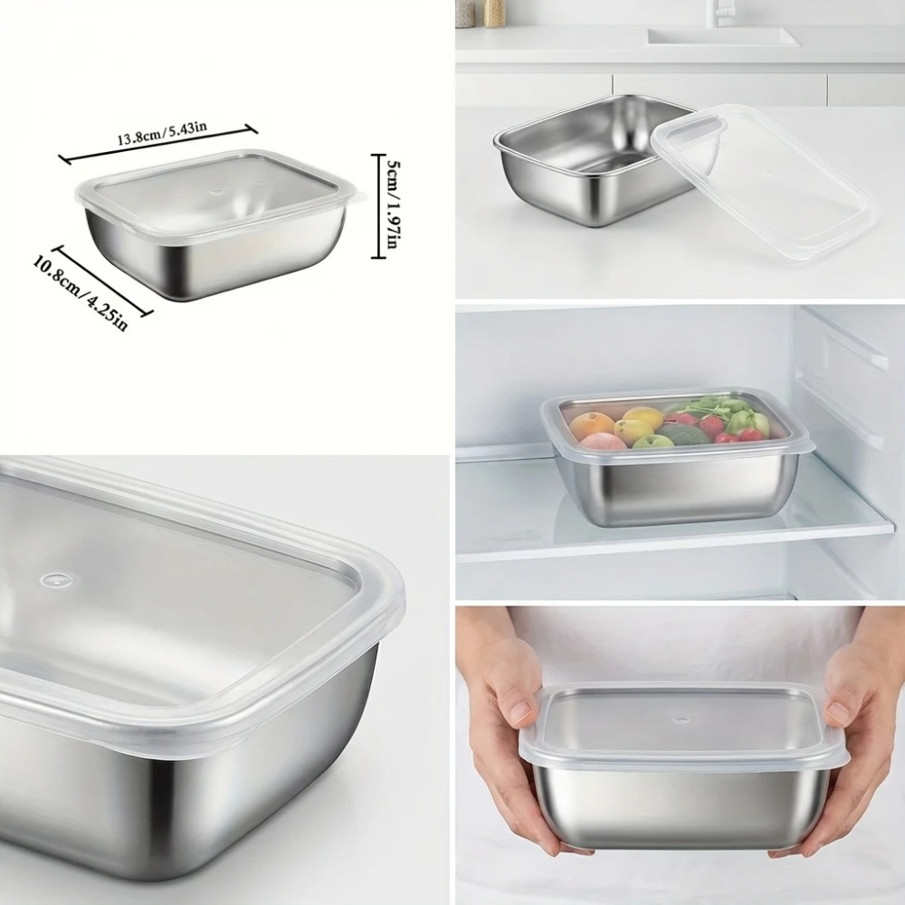 6PCS Wadah Penyimpanan Makanan - Food Storage Box Stainless Steel ulasan dan harga