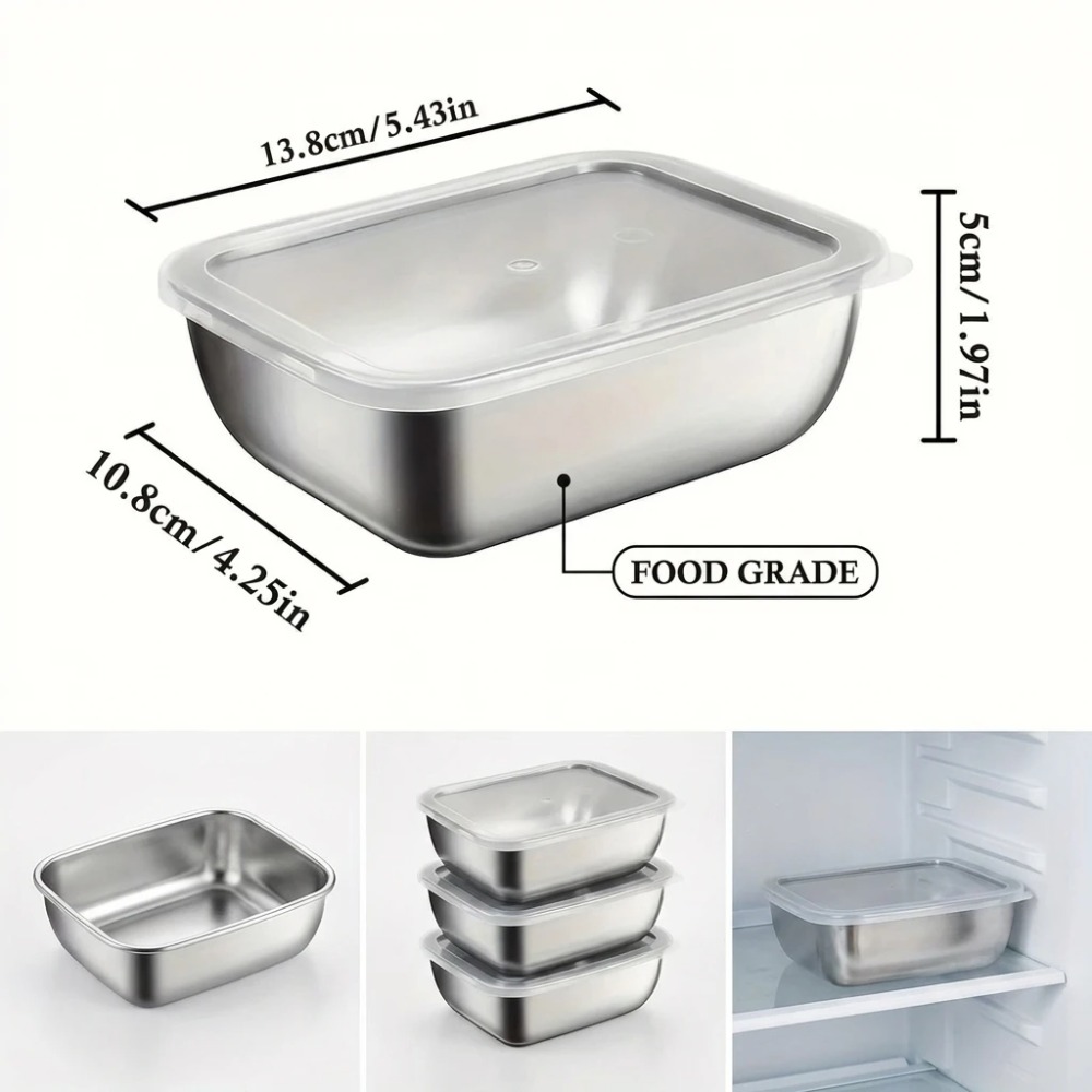 6PCS Wadah Penyimpanan Makanan - Food Storage Box Stainless Steel ulasan dan harga