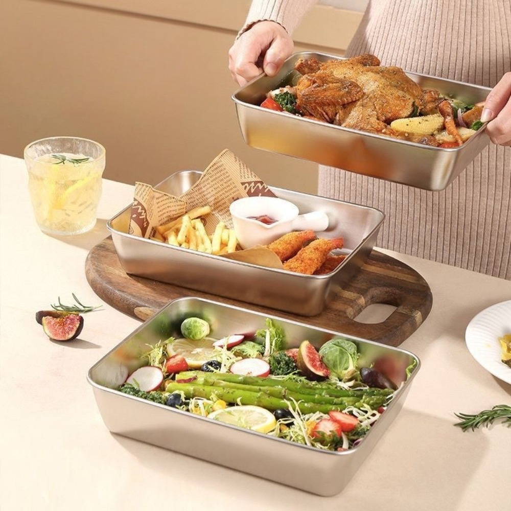 Nampan Sajian Stainless Steel  - Food Storage Box Stainless Steel ulasan dan harga
