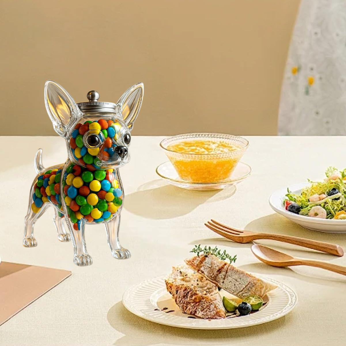 Wadah Berbentuk Chihuahua Peng - Food Storage Glass Container Set ulasan dan harga