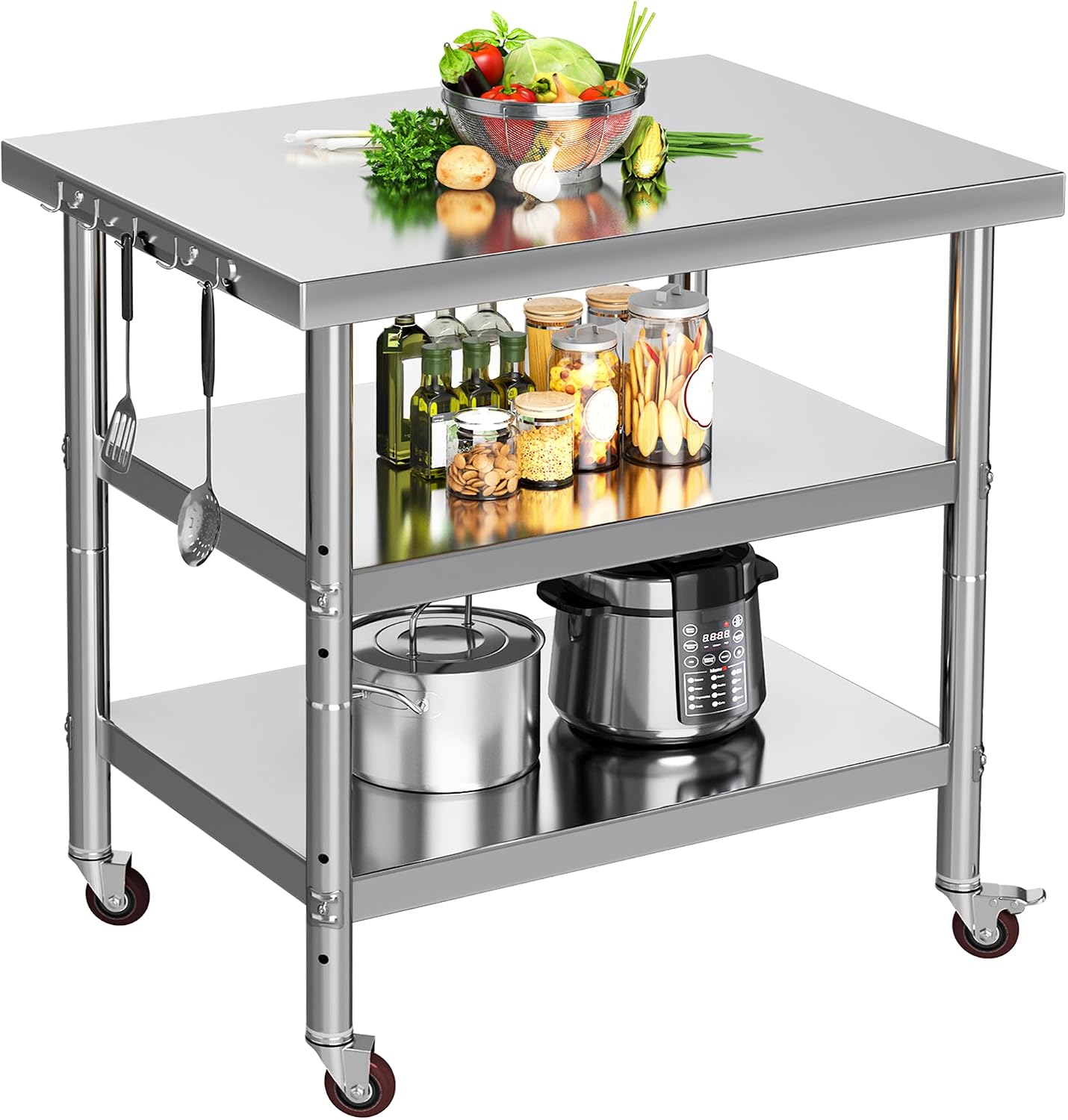 Meja Persiapan Makanan dari Ba - Food Storage On Wheels ulasan dan harga