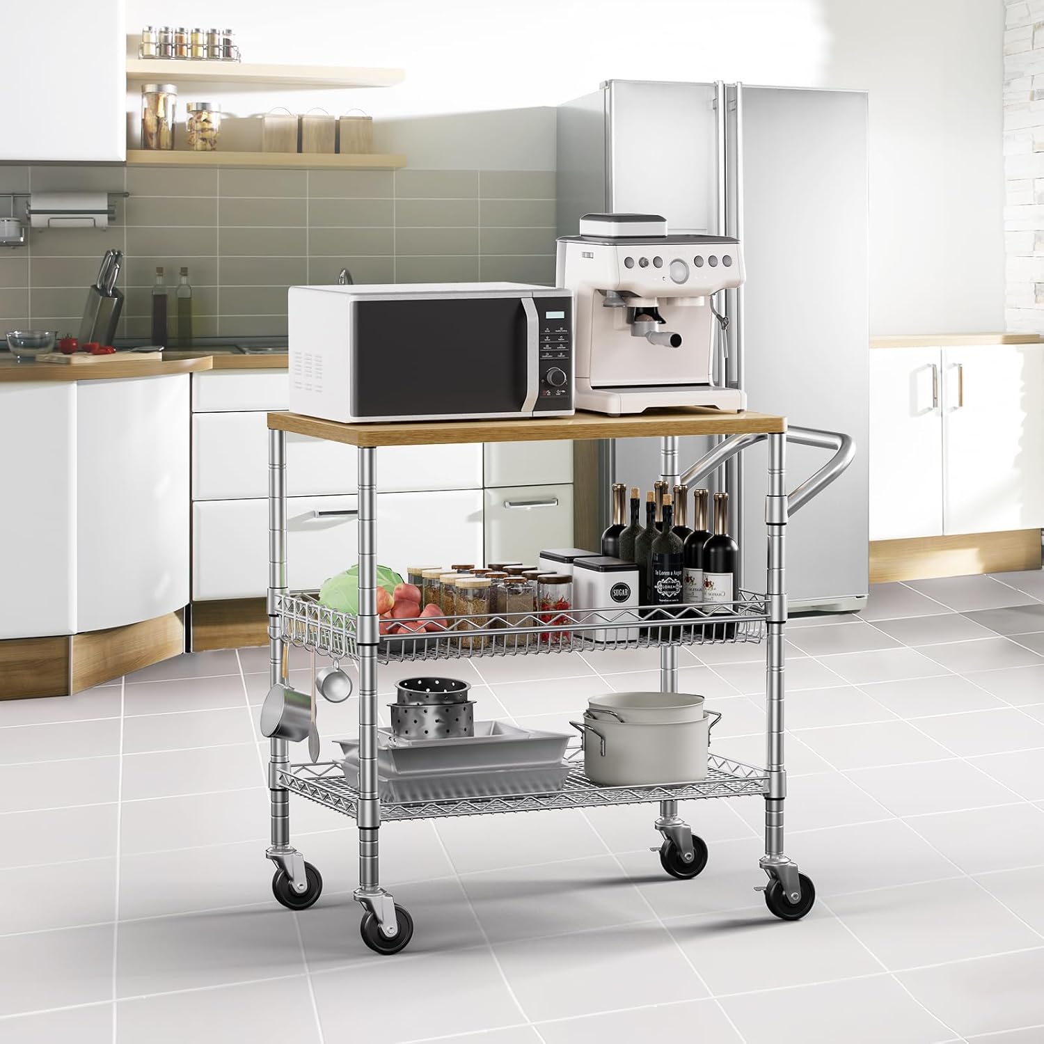 Troli Dapur Tiga Tingkat Berod - Food Storage On Wheels ulasan dan harga