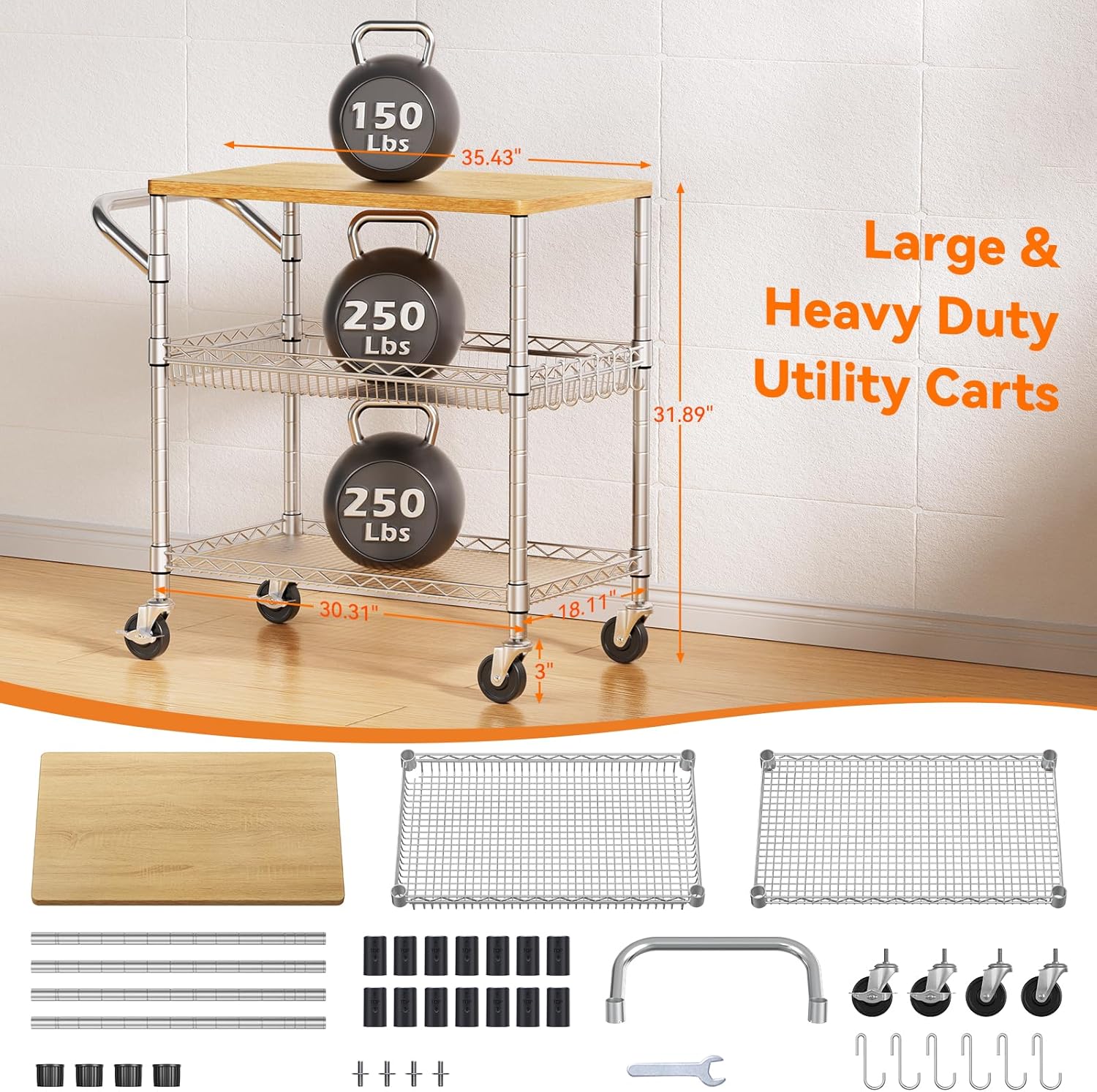 Troli Dapur Tiga Tingkat Berod - Food Storage On Wheels ulasan dan harga