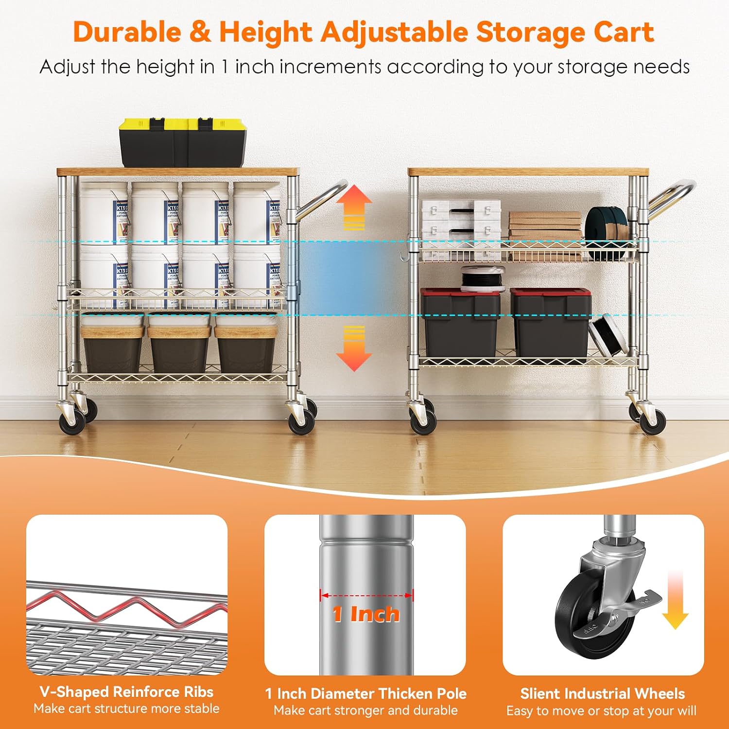 Troli Dapur Tiga Tingkat Berod - Food Storage On Wheels ulasan dan harga