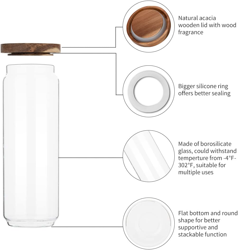 4 Paket Stoples Kaca 34 OZ den - Food Storage Glass Container Set ulasan dan harga